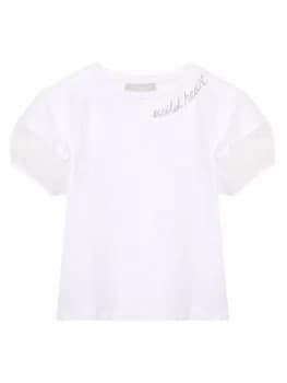 Mintie by Mint Velvet Girls Puff Sleeve Jersey T-Shirt - Ivory, Size Age: 11-12 Years, Women