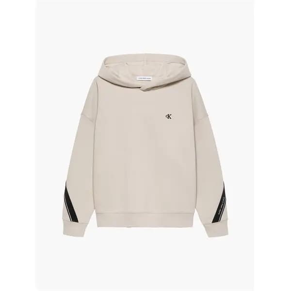 Calvin Klein Jeans PIQUE INTERLOCK TAPE HOODIE 10Y Beige 53907404195