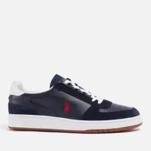 Polo Ralph Lauren Mens Polo Court Leather/Suede Trainers - Newport Navy/RL2000 Red - UK 11