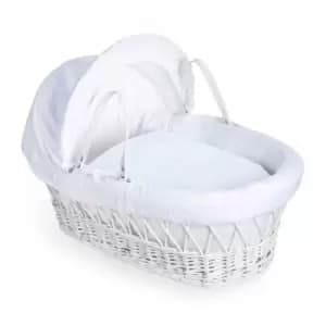 Clair de Lune Cotton Dream White Wicker Moses Basket - White