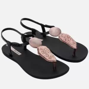 Ipanema Womens Elegant Crystal Sandals - Rose Black - UK 3