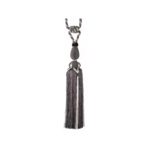 Harrison Drape Roaring Twenties Dancehall Smoke Tasseled Curtain Tie Back, Charcoal