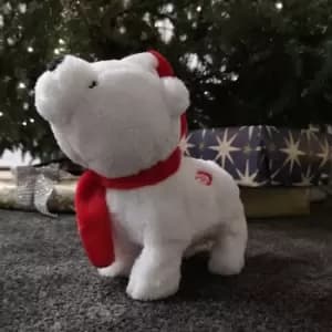 Samuel Alexander - 24cm Battery Operated Animated Musical Walking Plush Christmas Polar Bear