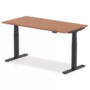 Air 1600 x 800mm Height Adjustable Desk Walnut Top Black Leg