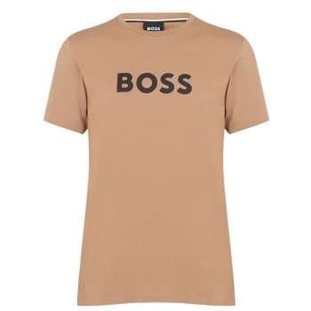 Boss RN Logo T Shirt - Beige