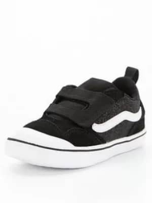 Vans Vans Toddler ComfyCush New Skool V Glitter, Black/White, Size 5