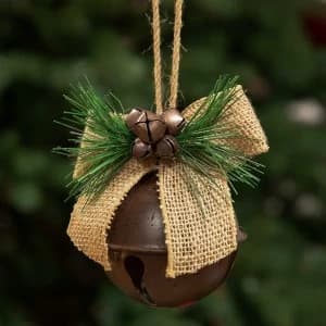 Jingle Bell Hanging Tree Decoration with Jute Bow