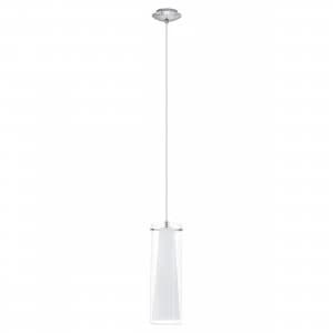 EGLO ES/E27 Pinto Chrome Glass Pendant Light 60W - 89832