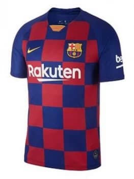 Nike Youth Barcelona 2019/20 Home Short Sleeved Stadium Football Shirt - Blue