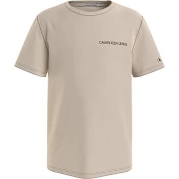 Calvin Klein Chest Logo T Shirt - Muslin ACJ