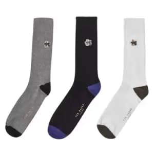 Ted Baker Gift Box Crew Socks 3 Pack - White