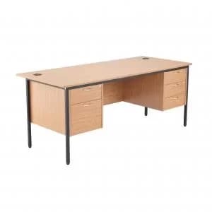 Jemini 18 Oak 1786mm Desk with 2 and 3 Drawer Pedestal KF839501