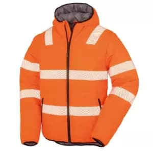 Result Genuine Recycled Mens Ripstop Safety Padded Jacket (3XL) (Fluorescent Orange)