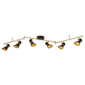 LED 6 Light Spotlight Bar Matt Black, Gold