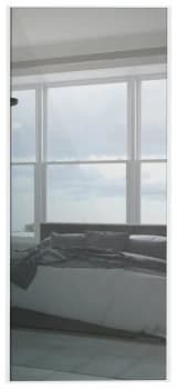 Sliding Wardrobe Door W914mm Silver Frame Mirror.