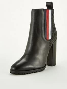 Tommy Hilfiger Sporty Monogram High Boots - Black, Size 7, Women