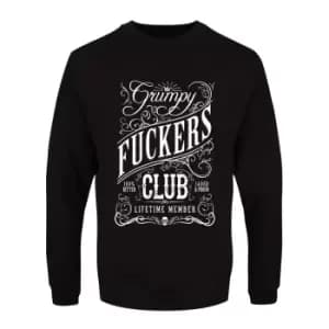 Grindstore Mens Grumpy Fuckers Club Sweatshirt (3XL) (Black/White)