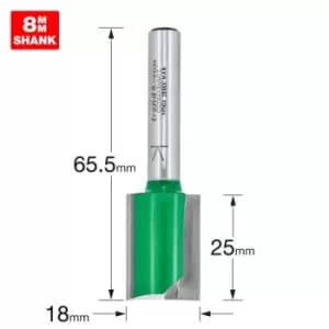 Trend CRAFTPRO Two Flute Straight Router Cutter 18mm 25mm 8mm