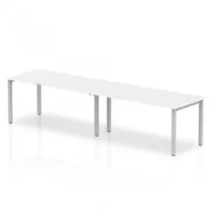 Trexus Bench Desk 2 Person Side to Side Configuration Silver Leg