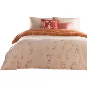 Furn Kindred Abstract Duvet Cover Set (Single) (Apricot) - Apricot
