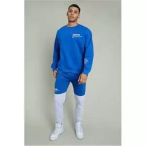 I Saw It First Blue & Grey International Collection Colourblock Joggers - Blue