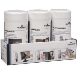 Original Durable Workstation Clean Kit Triple Pack 100 Wipes in Each Tub