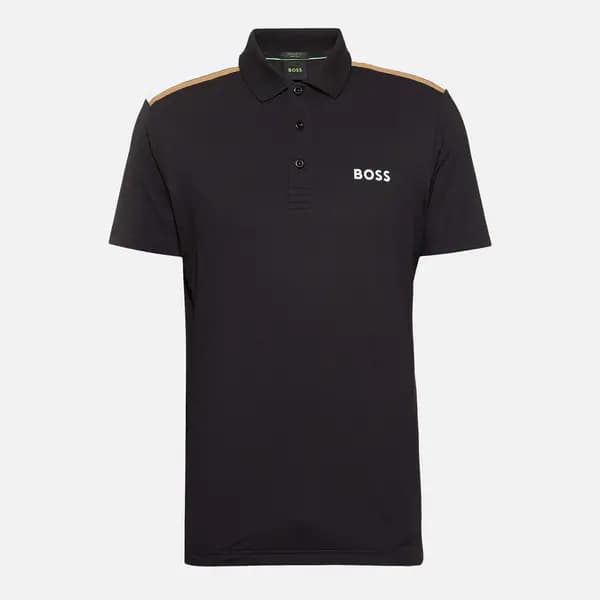 BOSS Green Paddytech Woven Polo Shirt - S Black Tops male 50506150-001 S