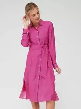 Tommy Hilfiger Sustainable Printed Midi Shirt Dress - Pink, Size 38, Women