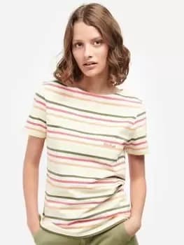 Barbour Stripe Bradley T-Shirt - White, Size 14, Women