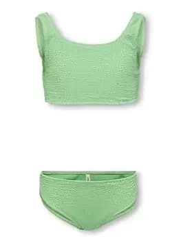 Only Kids Girls Textured Bikini - Paradise Green