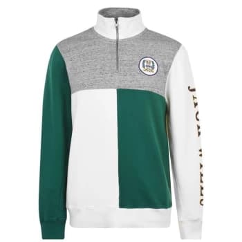 Jack Wills Barberton Half Zip Sweatshirt - Evergreen