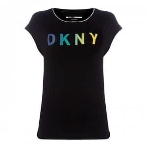 DKNY Rainbow Logo T Shirt - Black