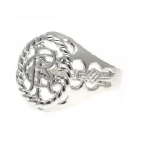 Rangers FC Silver Plated Crest Ring Medium