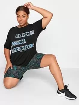 Yours Leopard Print Active Cycling Short, Grey, Size 16, Women