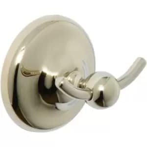 Flexi-Fix Grosvenor Double Robe Hook, Gold - Croydex