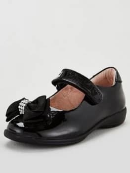 Lelli Kelly Zoe Bow School Dolly Shoes - Black/Patent, Black Patent, Size 8 Younger