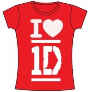 One Direction I Love Skinny Red TS: Small