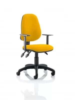 Eclipse III Lever Task Operator Chair Bespoke With Height Adjustable Arms In Yellow