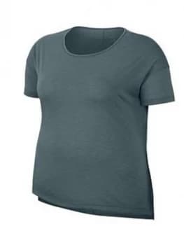 Nike Yoga Layer Tee (curve), Green, Size 18-20=1X, Women