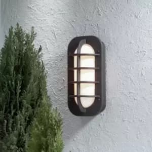 Konstsmide Loke Outdoor Classic Bulkhead Matt Black Wall Light, IP23