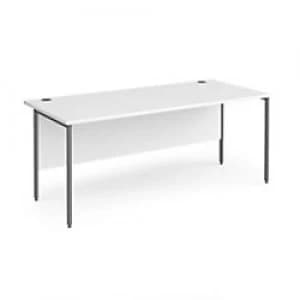 Dams International Rectangular Straight Desk with White MFC Top and Graphite H-Frame Legs Contract 25 1800 x 800 x 725mm