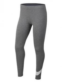 Nike Sportswear Older Girls Swoosh Leggings - Grey Heather