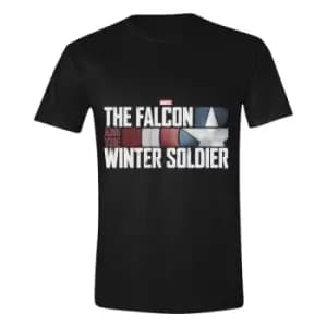 The Falcon and the Winter Soldier T-Shirt Action HR Logo Black Size L