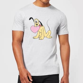 Disney Pluto Love Heart Mens T-Shirt - Grey - XS - Grey