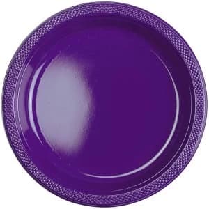 Disposable Plates Plastic Purple (Pack Of 10)