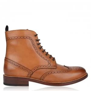 Full Circle Brogue Boot - Cognac