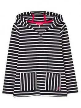 Joules Girls Astbury Stripe Hoodie - Navy/White