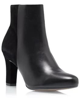 Dune London Ohara Leather Comfort Almond Toe Heeled Ankle Boots - Black, Size 3, Women