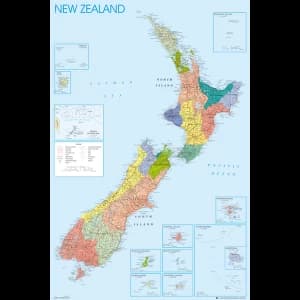 New Zealand Map Maxi Poster