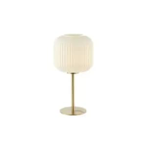 Ymittos Table Lamp E27 Max 40W Glass Matterial White, Brass On/Off Switch